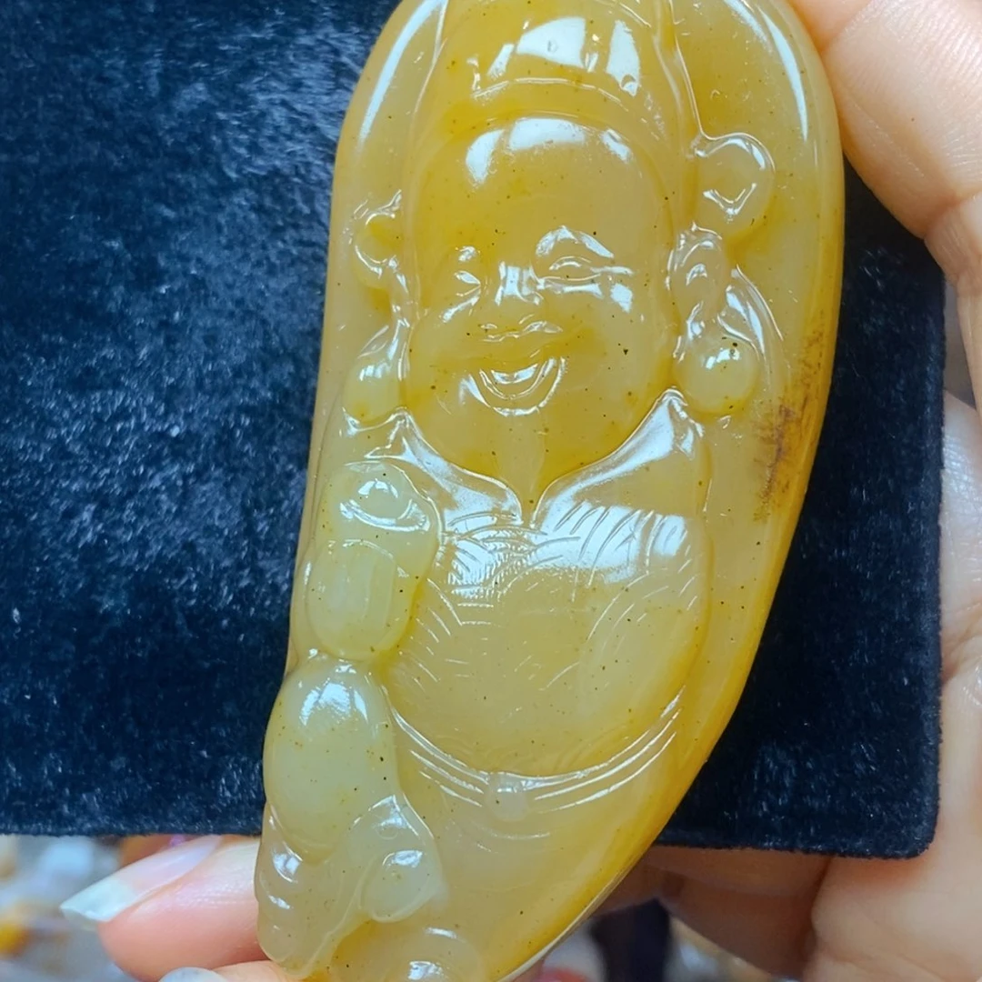 未镶嵌石英质玉（黄龙玉）吊坠(不含链)