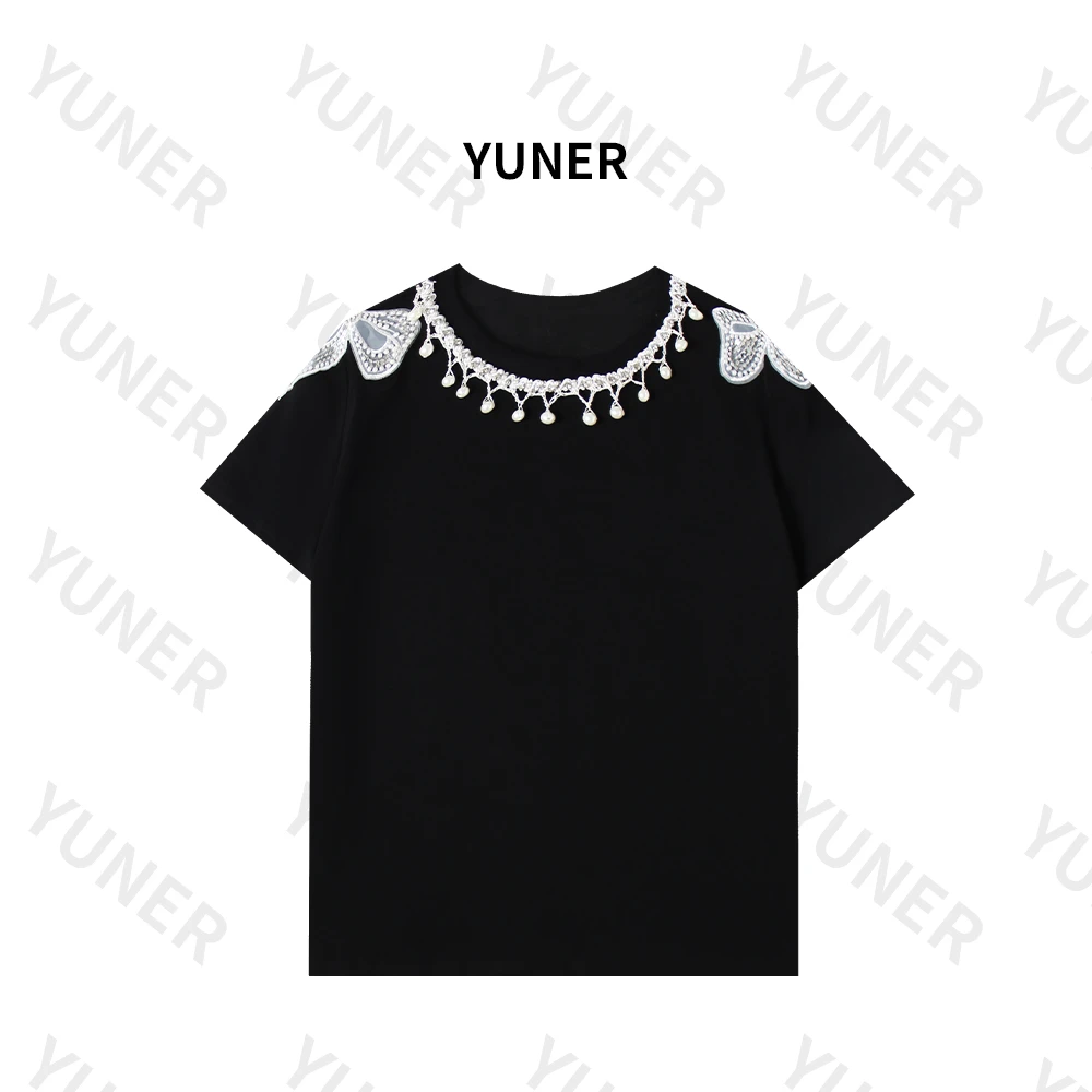 “金公主“深圳南油轻奢高品质女装T恤百搭气质时尚重工镶钻上衣