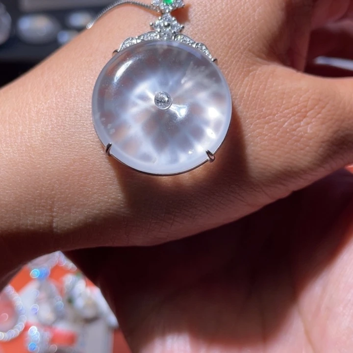 石英质玉银S925镶嵌颈饰