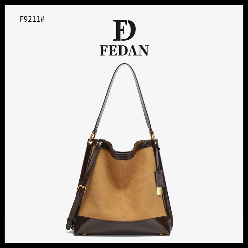 李老板 · 原创设计 真皮高定单肩斜挎包F9211卡其