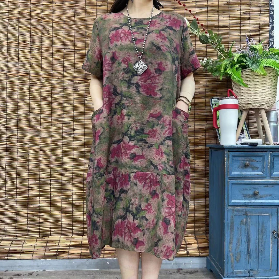 979新款春夏洋气显瘦减龄遮肉连衣裙碎花裙QZ