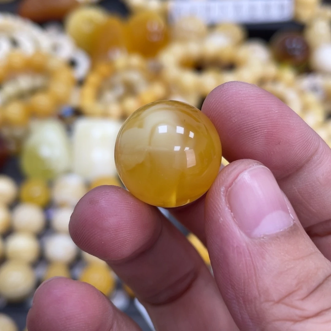 未镶嵌蜜蜡裸石19mm瑕疵福利款