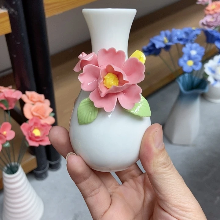 摆件手工制作陶瓷花瓶