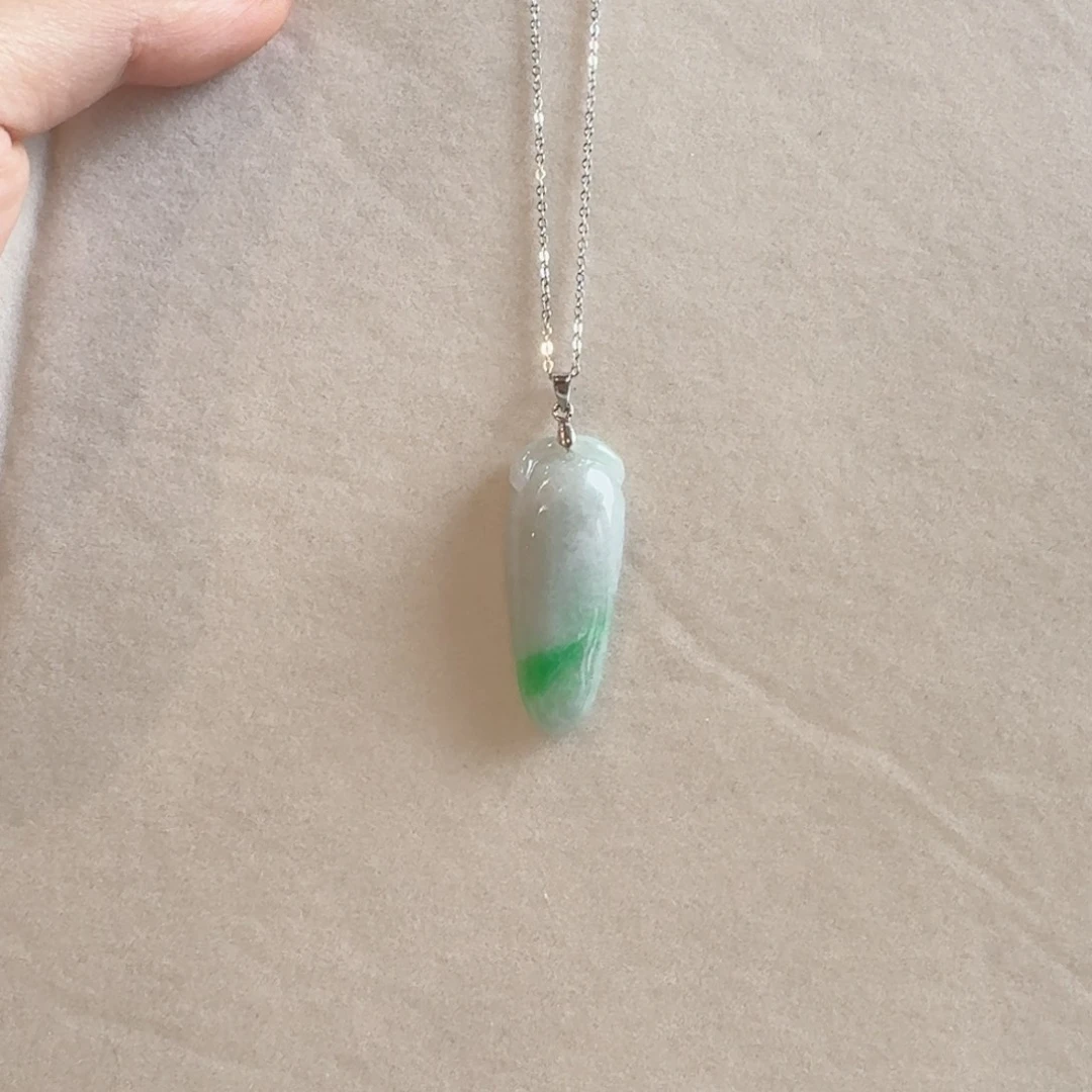 翡翠银S925镶嵌颈饰福瓜