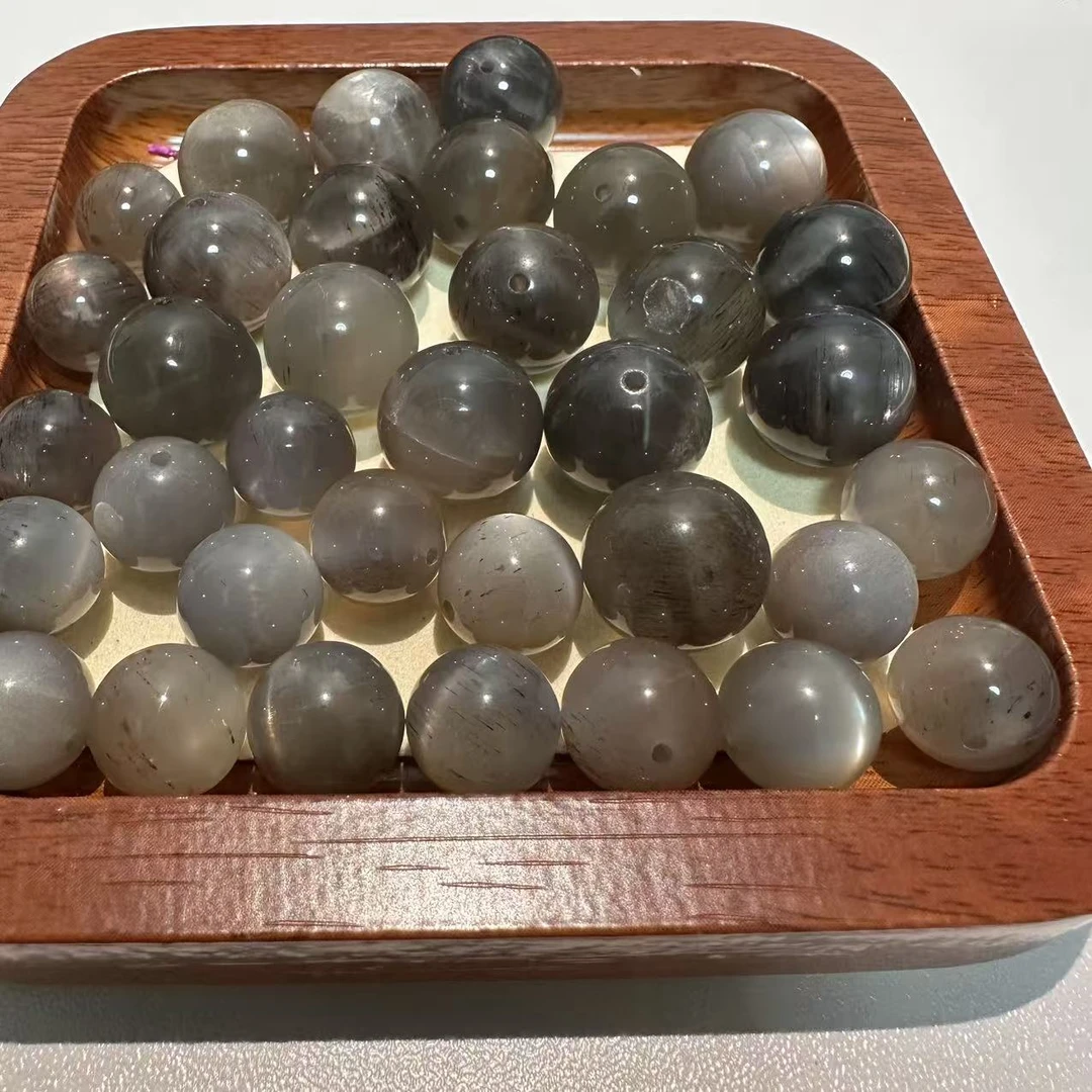 骨干黑月光散珠散珠月光石DIY手串配珠配饰配件