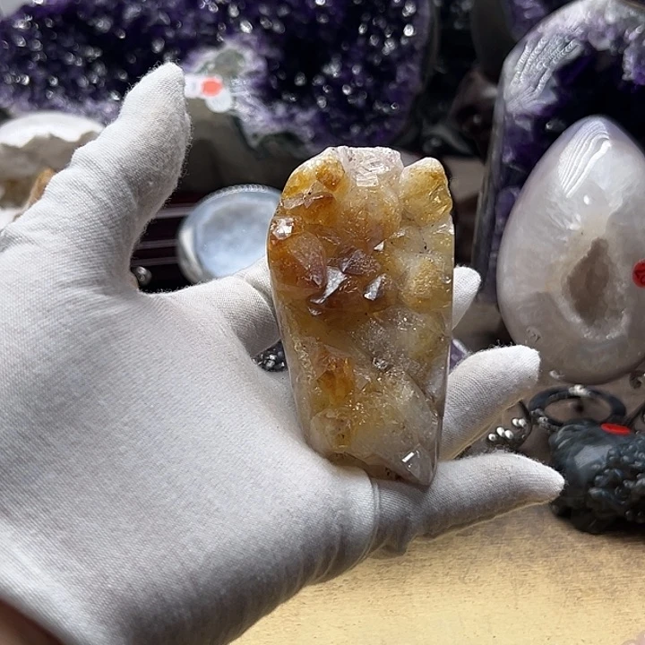 紫晶珠宝半成品未镶嵌黄牙晶镇8