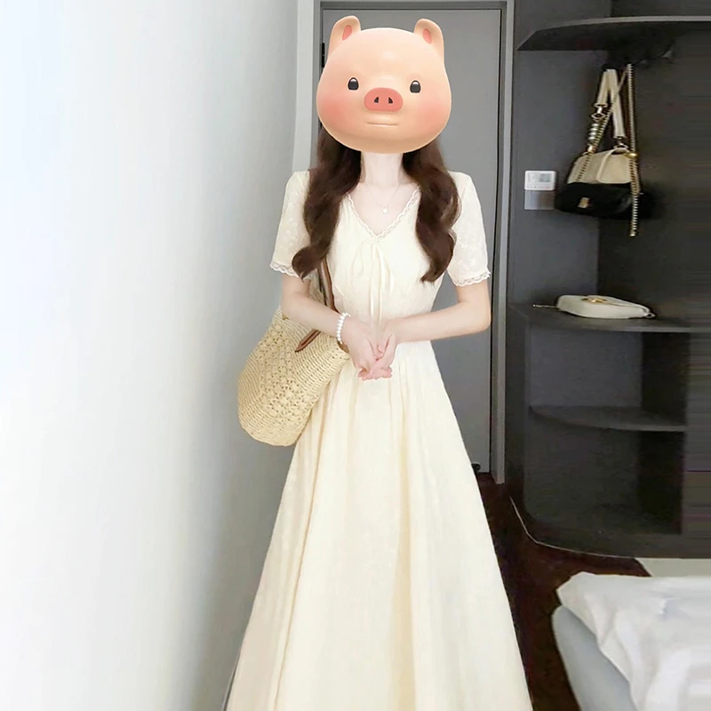 白色连衣裙子小个子初夏季穿搭2025新款绝美漂亮白月光长裙女3187