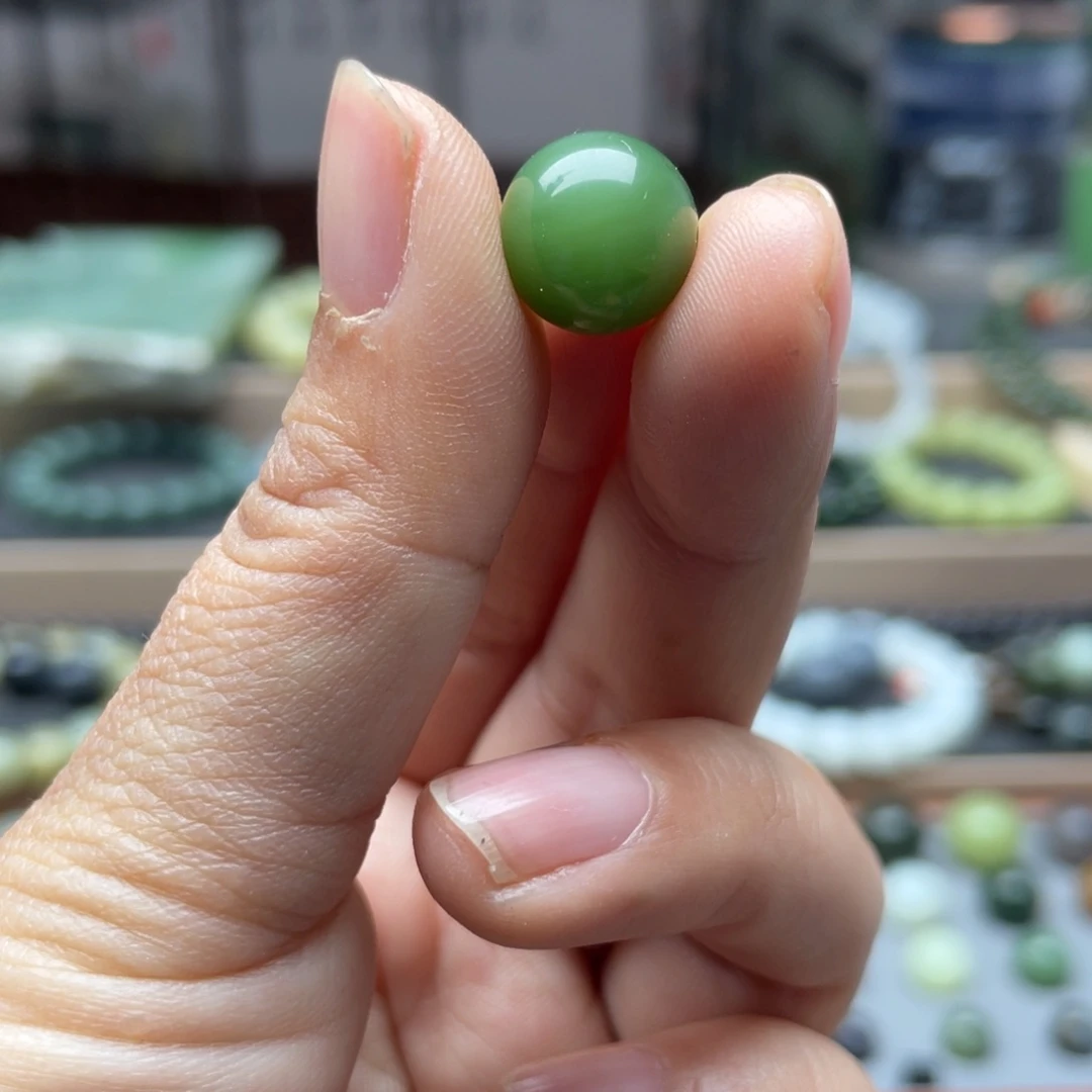 和田玉（碧玉）单珠12未镶嵌