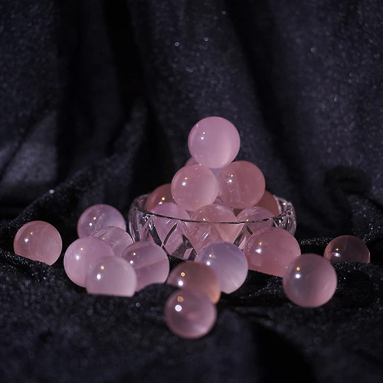 天然粉晶球六芒星光西柚粉水晶办公室卧室摆件 多样性发一件