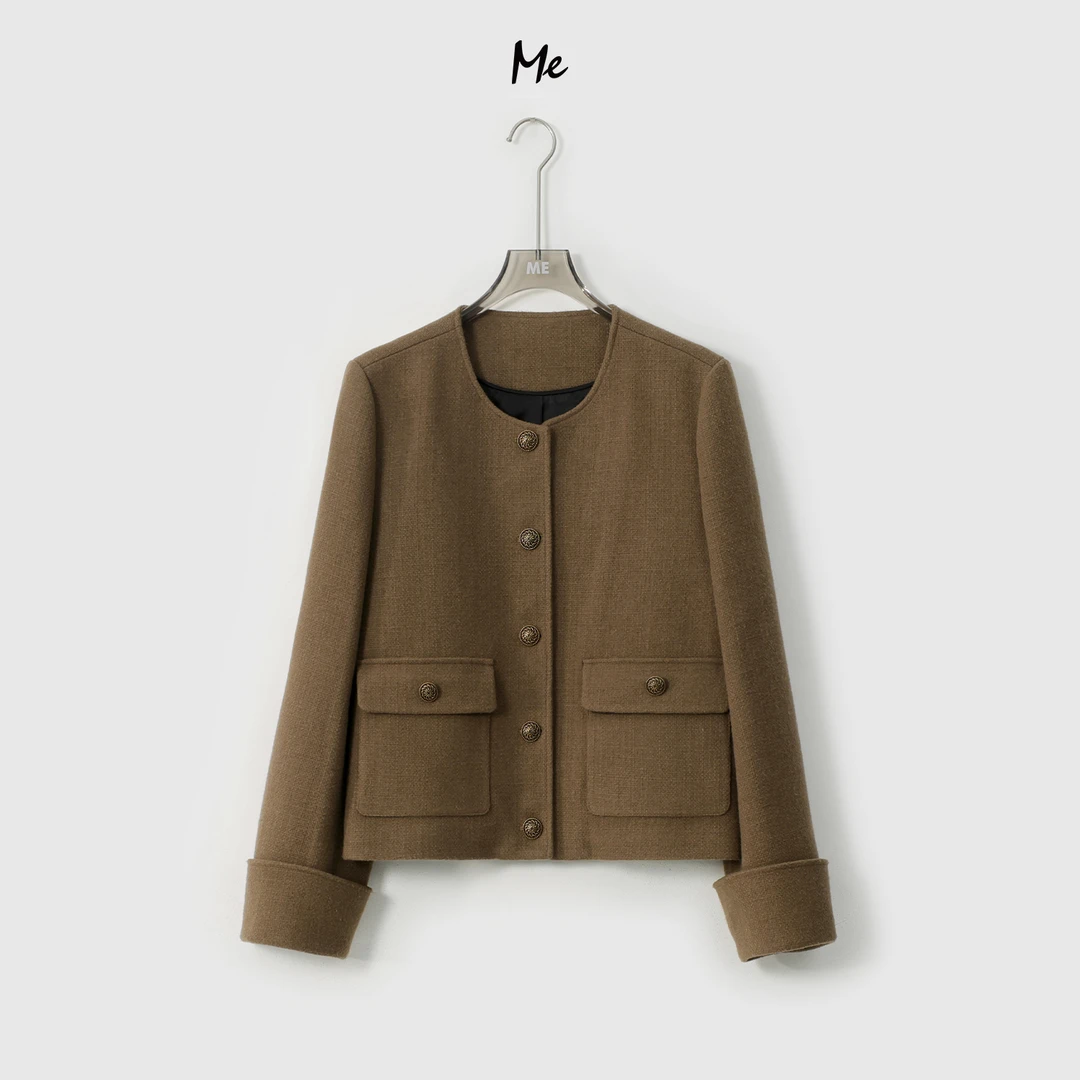 ME【古铜小香】秋冬新款时尚气质女士高级感短款外套MEQC2031
