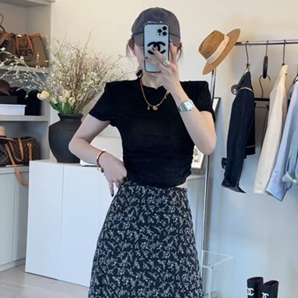 NABAO▶【短袖植绒高弹网底T恤】