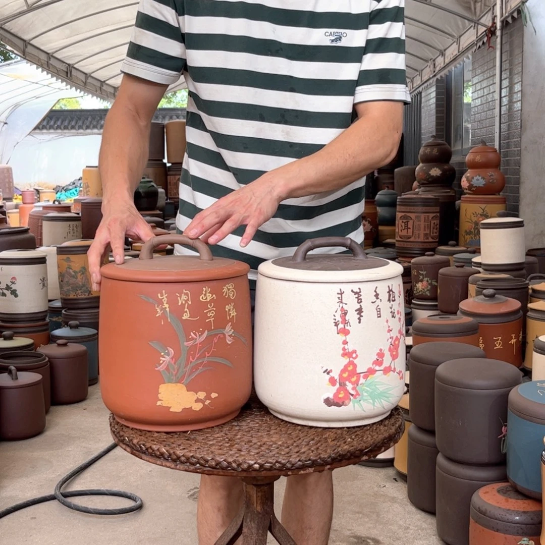 紫砂茶叶罐8 饼茶叶罐2个