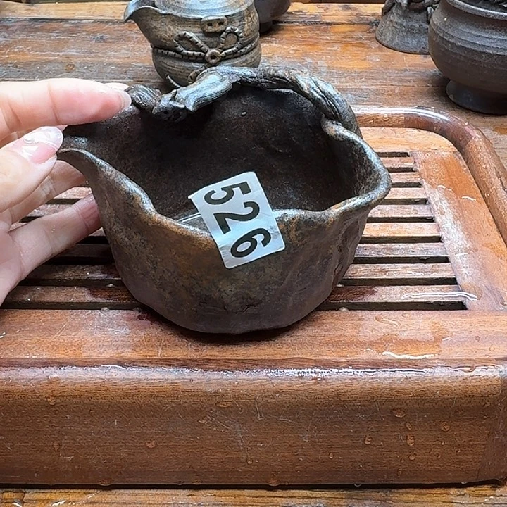 纯手工制作粗陶茶具古*