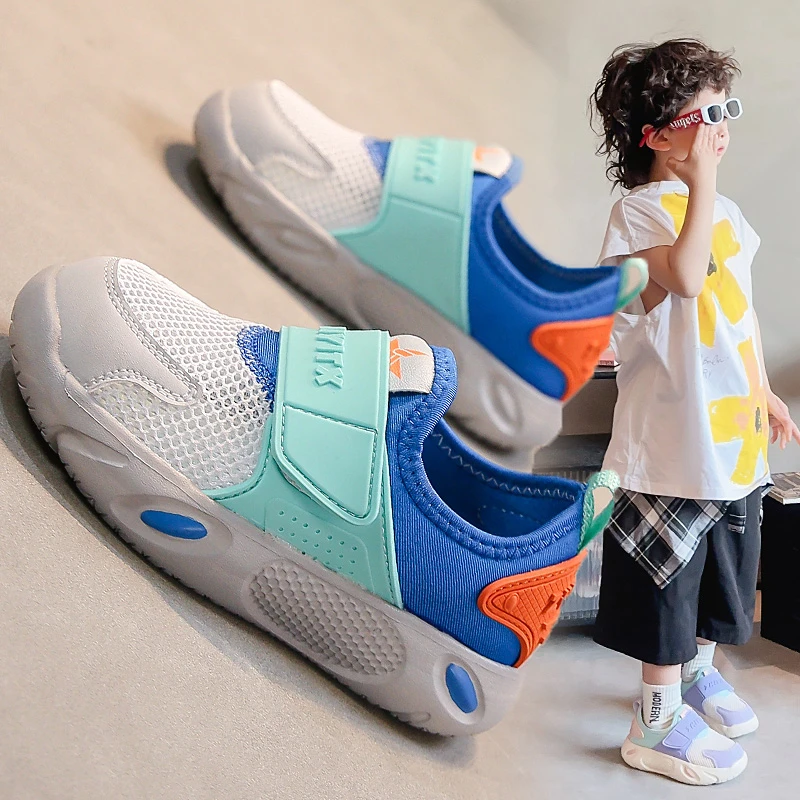 男童鞋子2025新款夏季儿童单网面运动鞋中大童男孩软底轻便跑步鞋