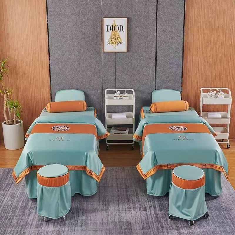 高档纯棉美容床罩四件套洗头疗三4件套【亏钱卖】清完为止 不补货