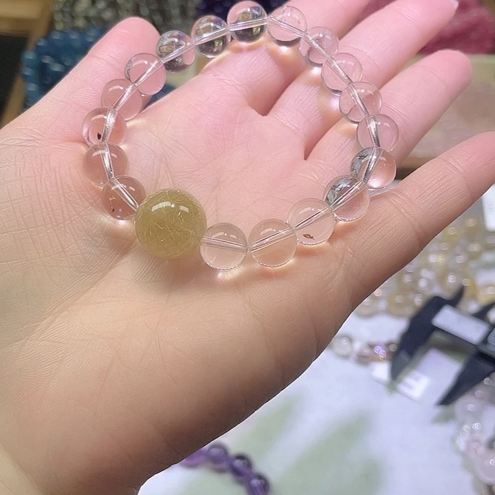 水晶手链未镶嵌天然白水晶配发晶