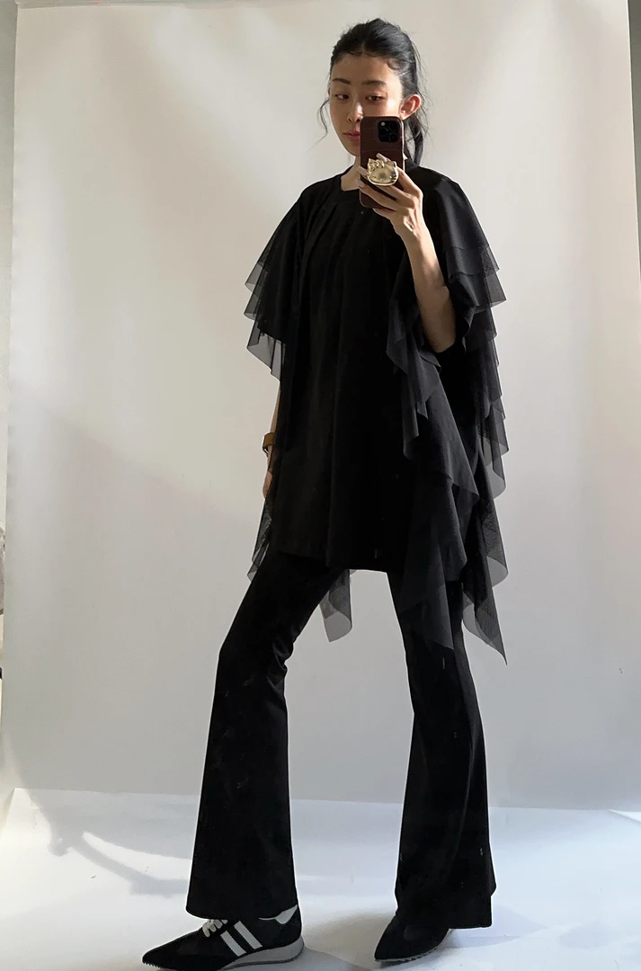 VIVISPLENDID20206#（定制款NO退NO换）遮肉气质减龄小飞袖大T裙