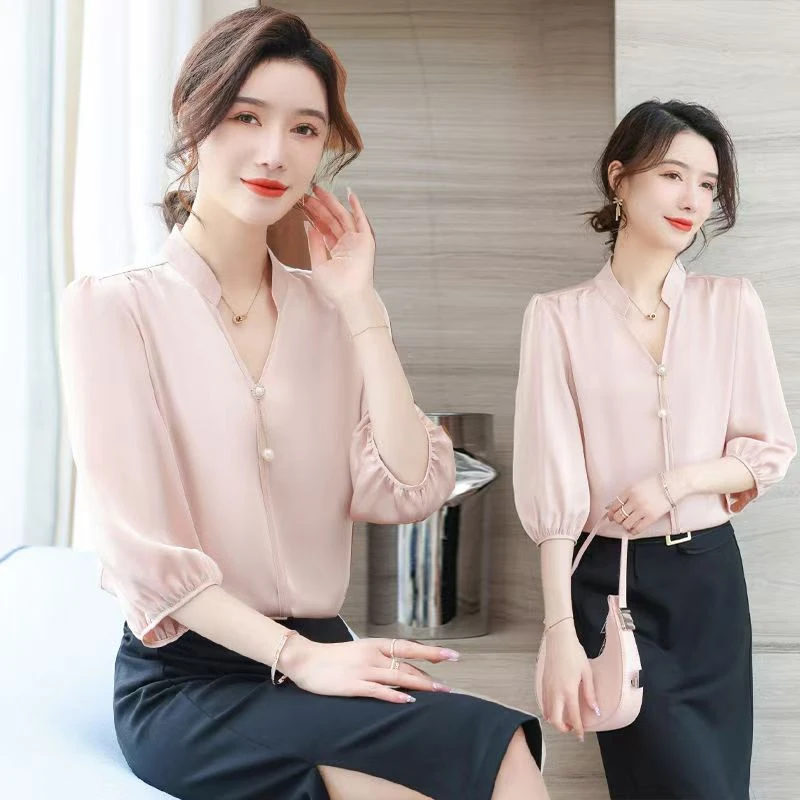 【D】蒙口桑德罗女士V领上衣6115