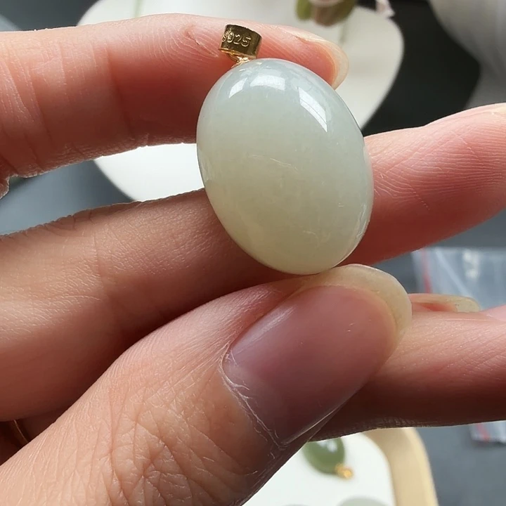 和田玉银S925镶嵌颈饰10