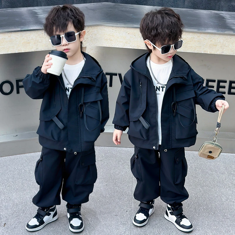 童装春秋款男童套装2025新款儿童洋气春装韩版时髦男宝宝春季衣服