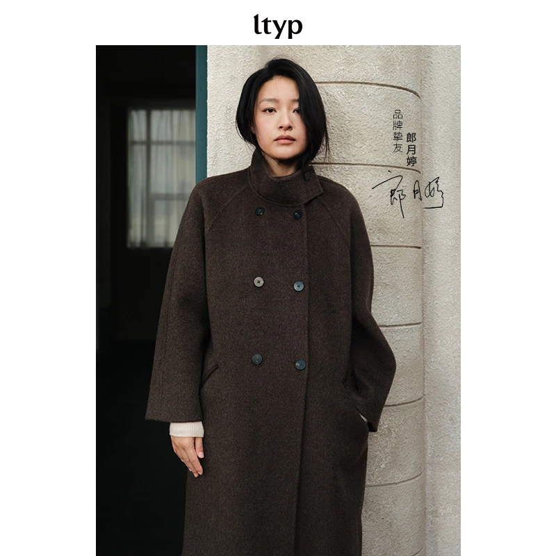 ltyp 10.2 郎月婷同款经典爆款驼绒羊毛真丝大衣女春季H112254075