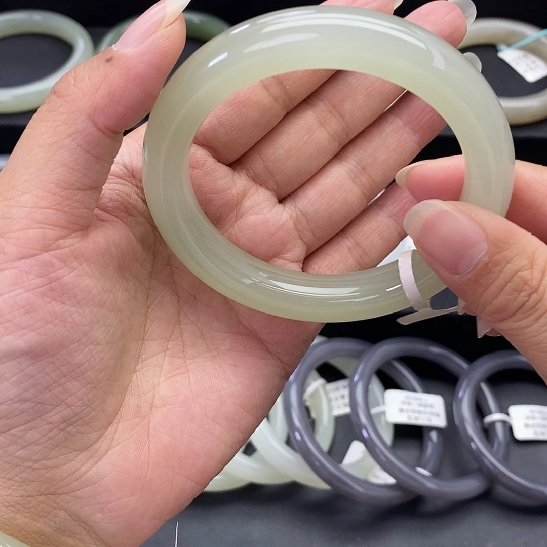 和田玉未镶嵌珠宝奇石和田玉手镯58.59