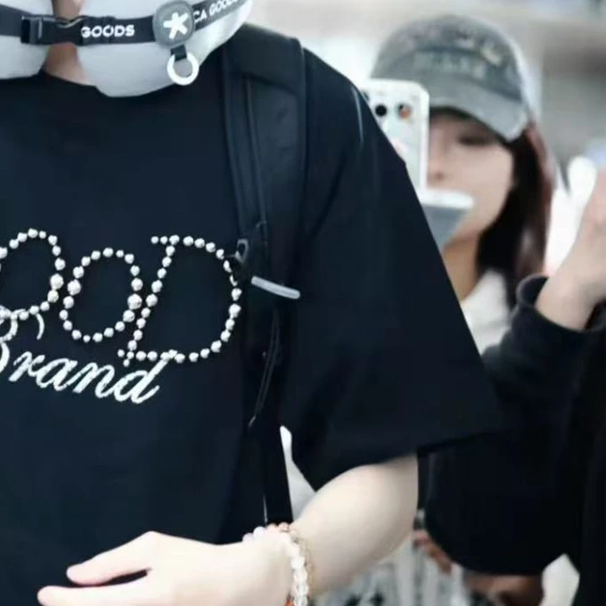 GOODBRAND 2025SS GOOD纯色珍珠logo轻奢时尚高级感短袖T恤