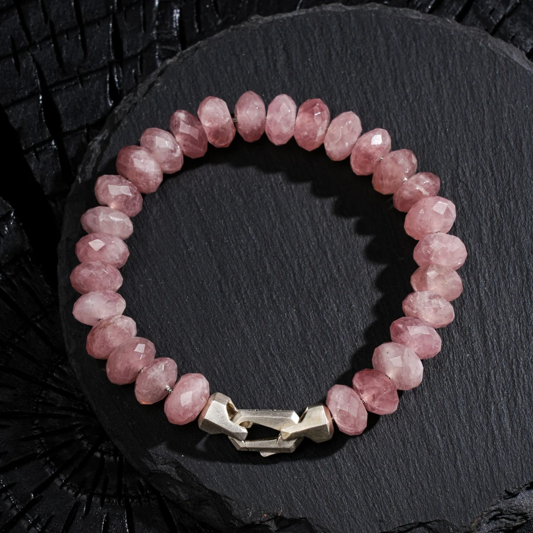 925银手链 制道珠宝大算盘马粉手链男女同款高级小众ZB0035