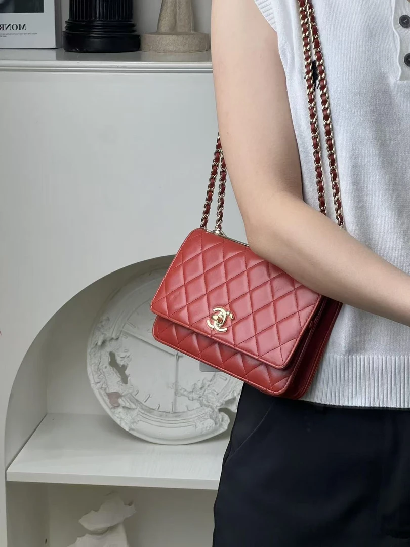 95新 Chanel/香奈儿 trendy cc woc红金羊链条包/优品