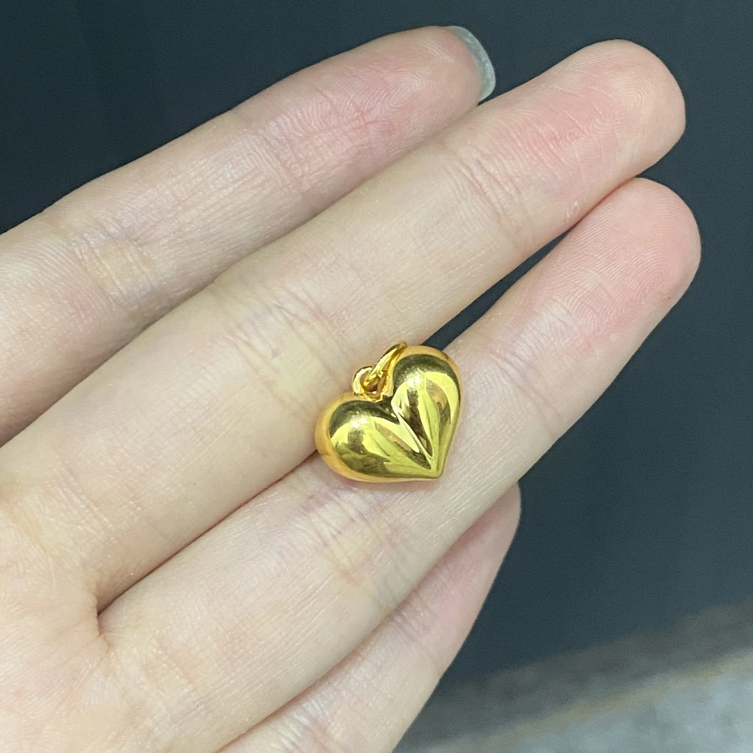 5D小胖心吊坠 足金999