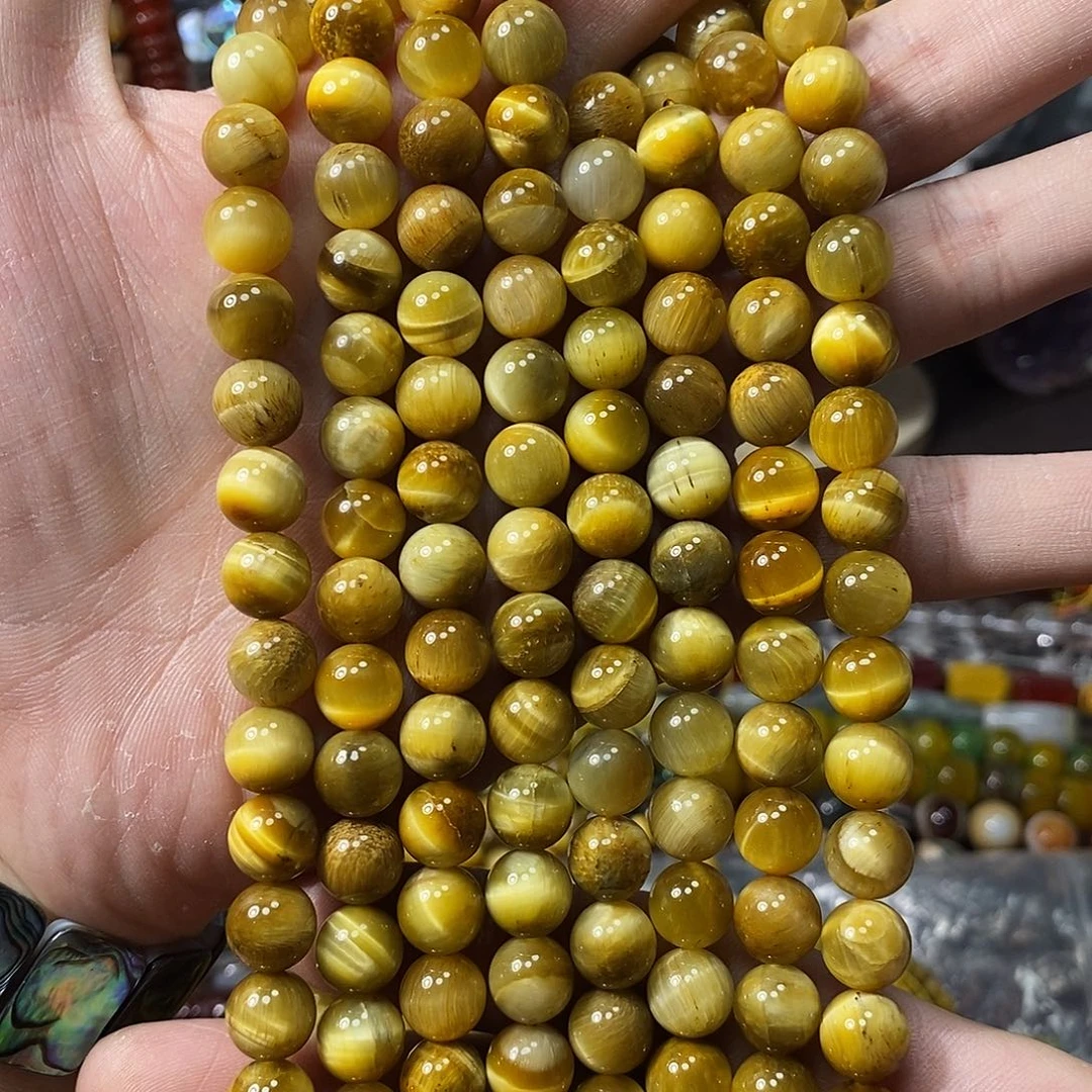 石英质玉未镶嵌，A品金虎眼10mm，