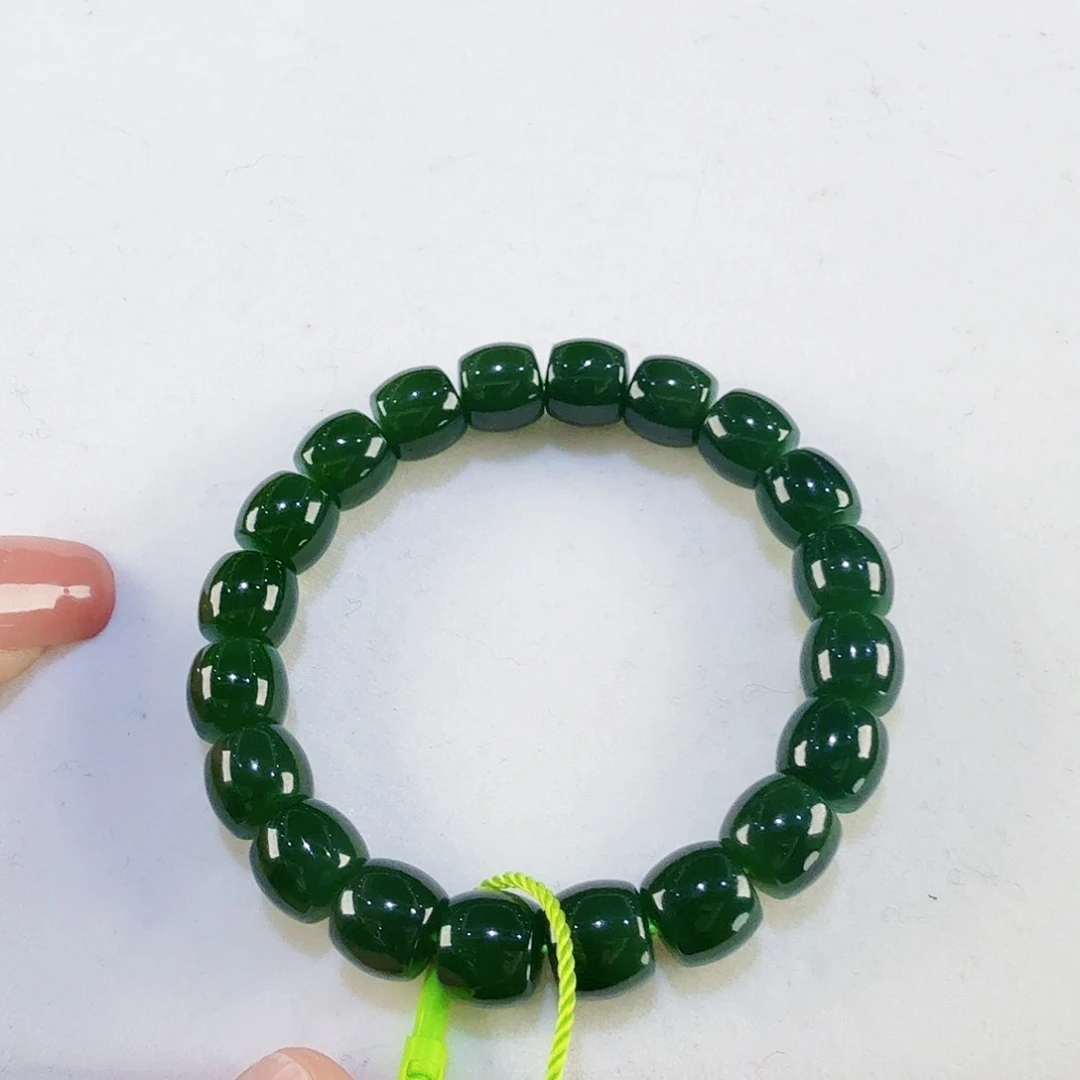 和田玉（碧玉）手链未镶嵌直切