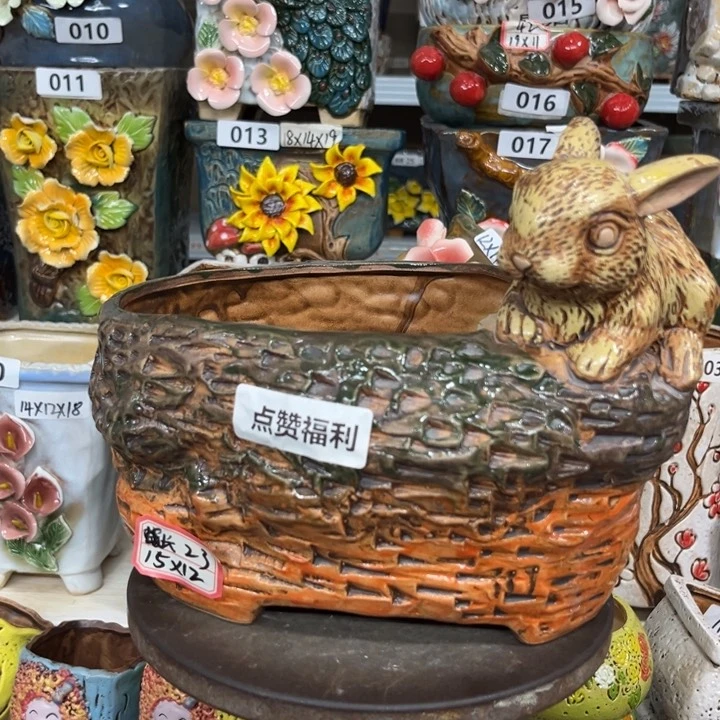 紫砂花盆粗陶材质多肉花盆