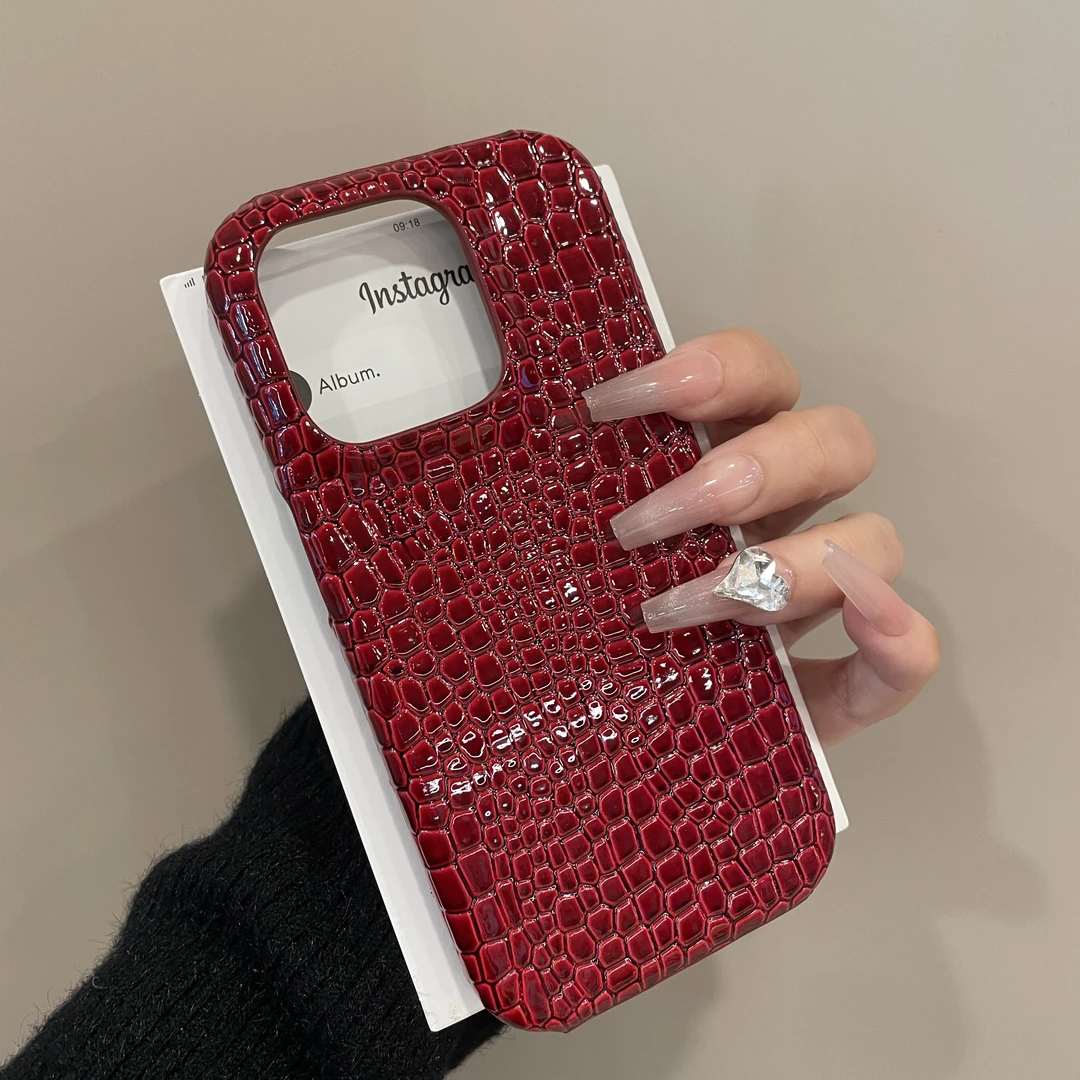 韩系高级亮面纯色小皮纹适用iPhone16pro苹果15pro手机壳14新款16