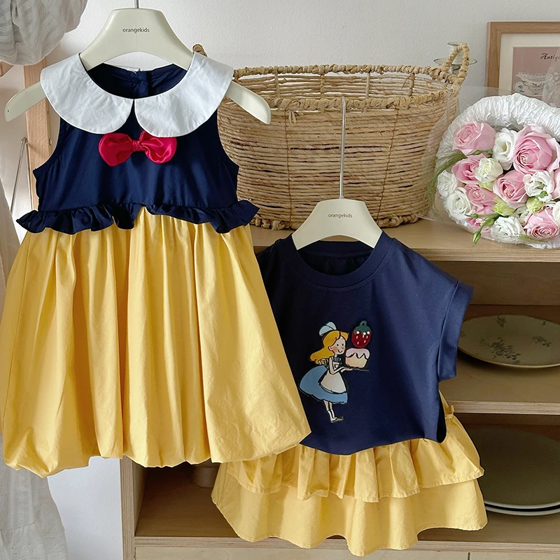 【橘子家】女童JK制服花苞娃娃裙子白雪公主漫画感两件套HS62401