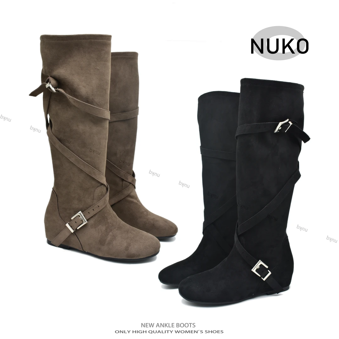 小个子显瘦增高女鞋【NUKQ】  高跟厚底 时尚百搭厚底靴