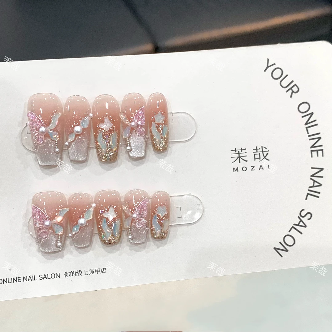 茉哉瑞瑞【栖羽织梦】纯手工定制美甲拆卸穿戴甲A3620