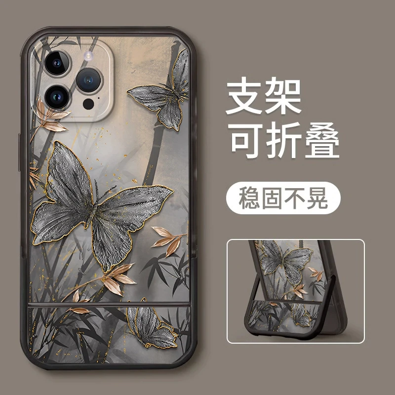 懒人隐形支架苹果16ProMAX手机壳14透明12高颜值13Pro高级