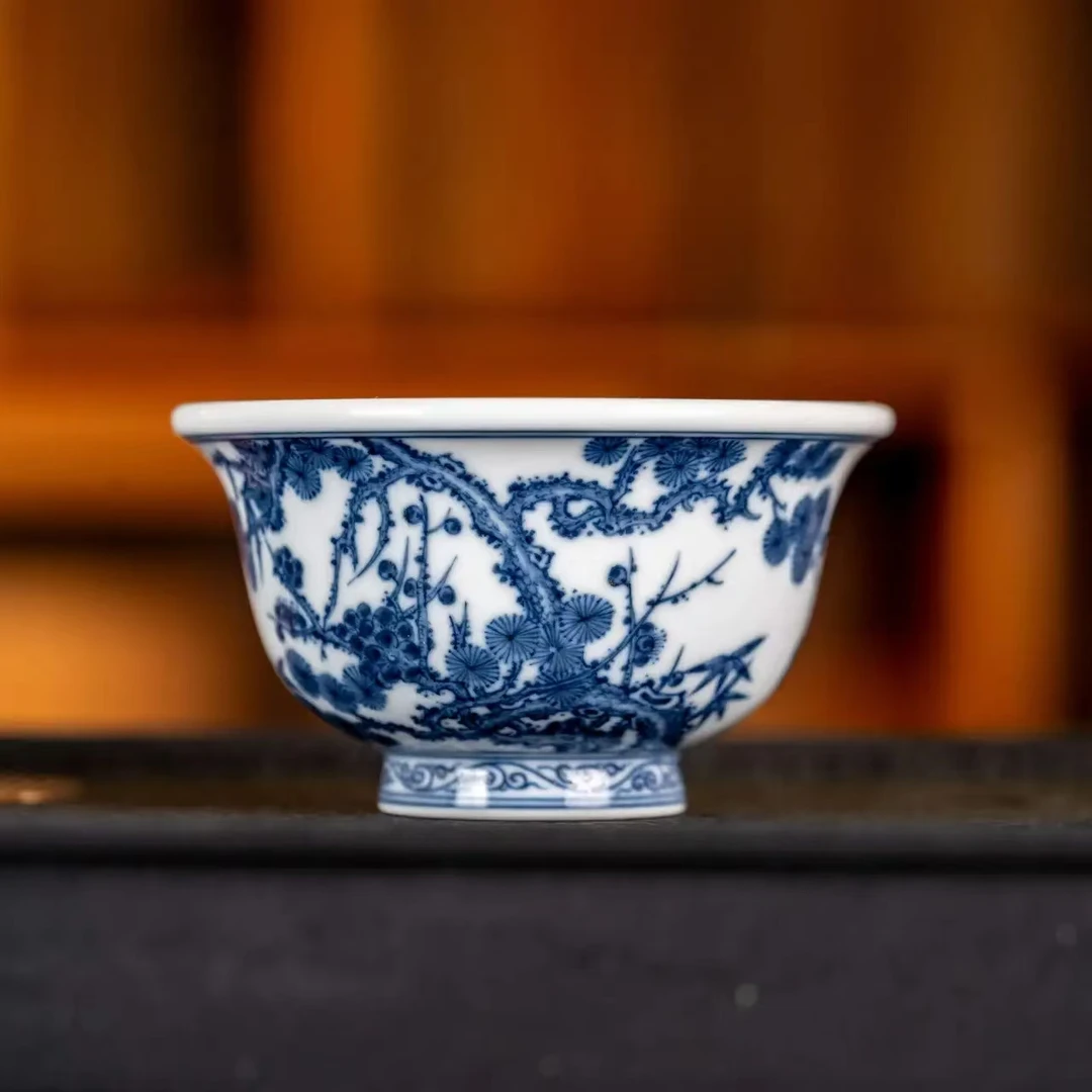沐铭古韵松竹梅压手杯