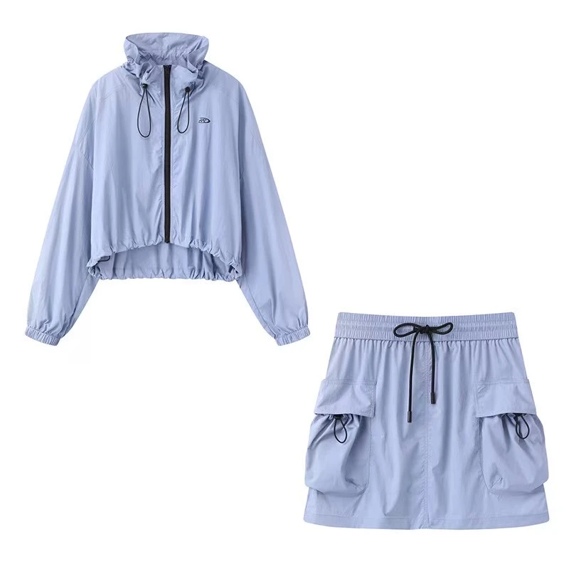 休闲套装夏款韩版宽松运动风防晒衣1096