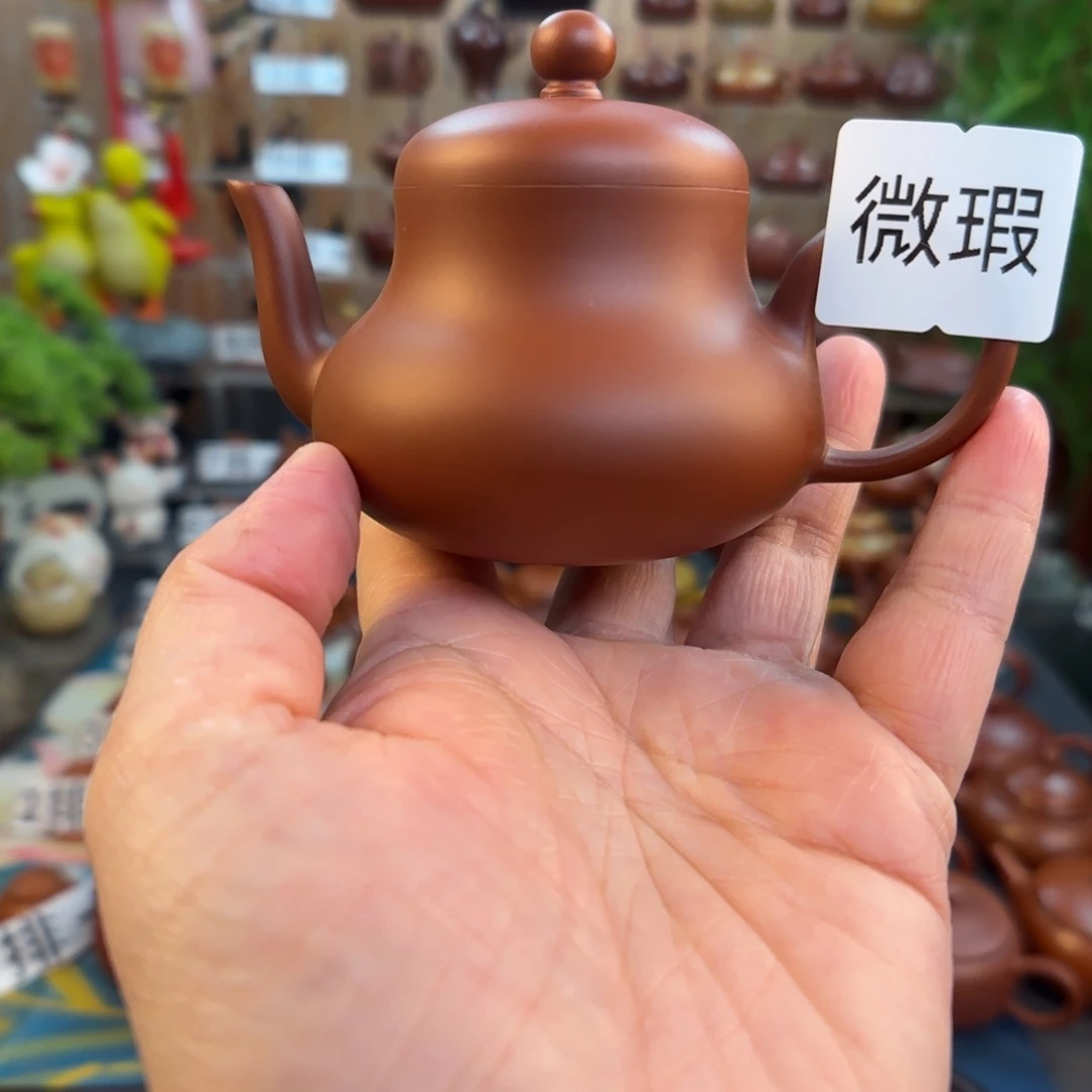 茶壶朱泥朱泥茶壶微瑕把裂110