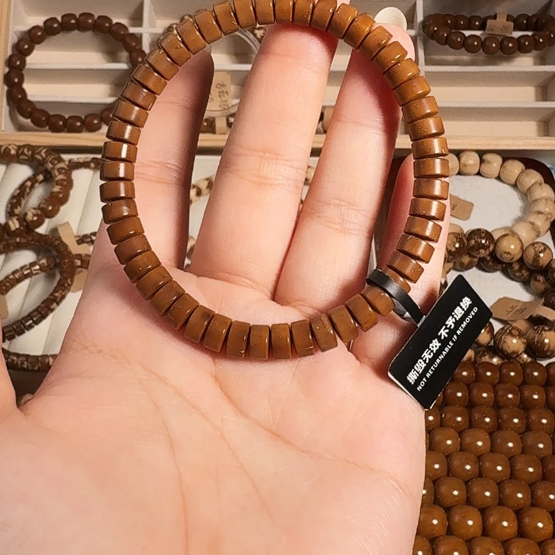 紫金鼠手串7*4极致棕黄纯肉实心鼠片药片