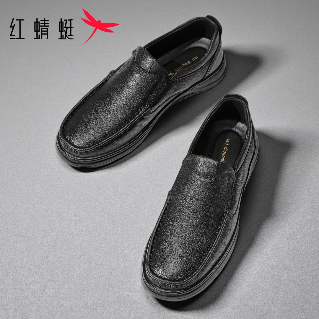 红蜻蜓男鞋2025春秋季新款真皮羊皮舒适出行上班通勤商务休闲皮鞋