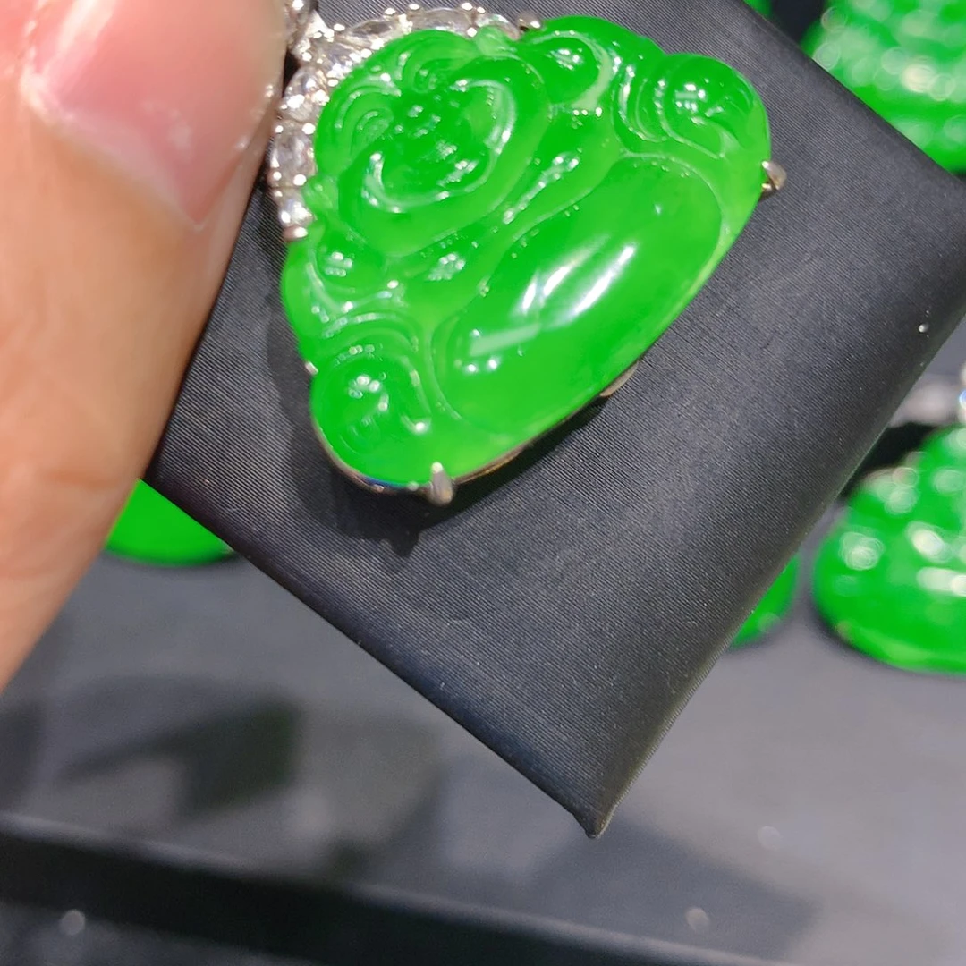 颈饰银S925镶嵌翡翠009632