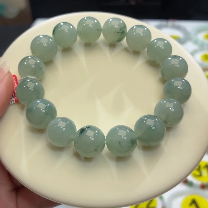 翡翠未镶嵌手链冰胶晴飘卡13.3