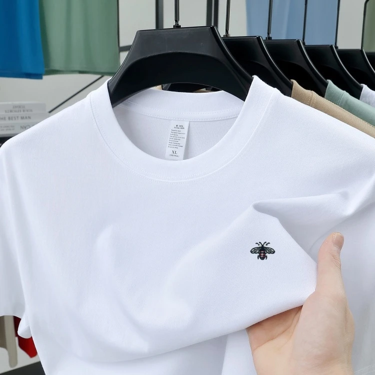 260g纯棉【刺绣工艺】男士夏季短袖t恤男女同款