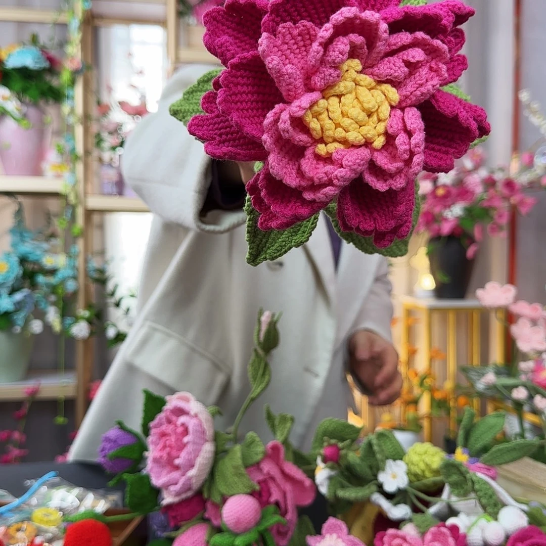 纯手工钩织钩织牡丹