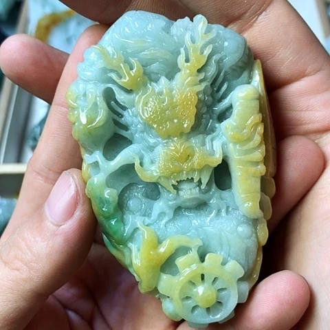 颈饰未镶嵌翡翠福豆豆珠宝翡翠颈饰