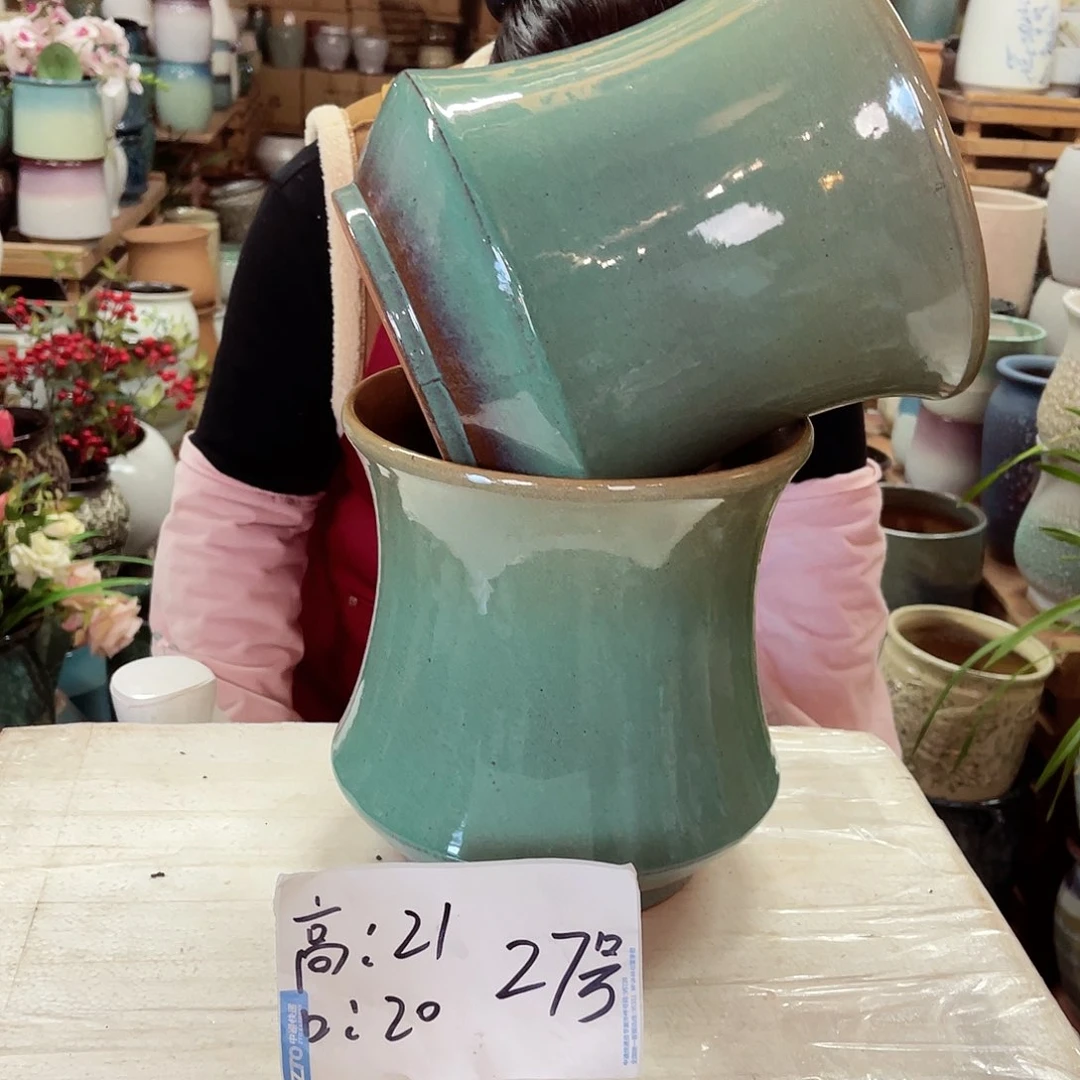 紫砂花盆高度21口径20