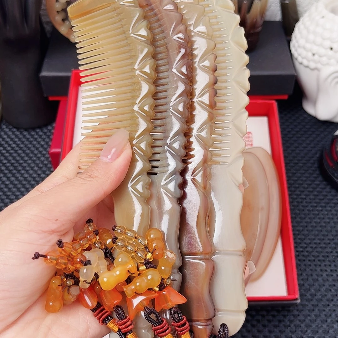 纯牛角手工制作牛角梳